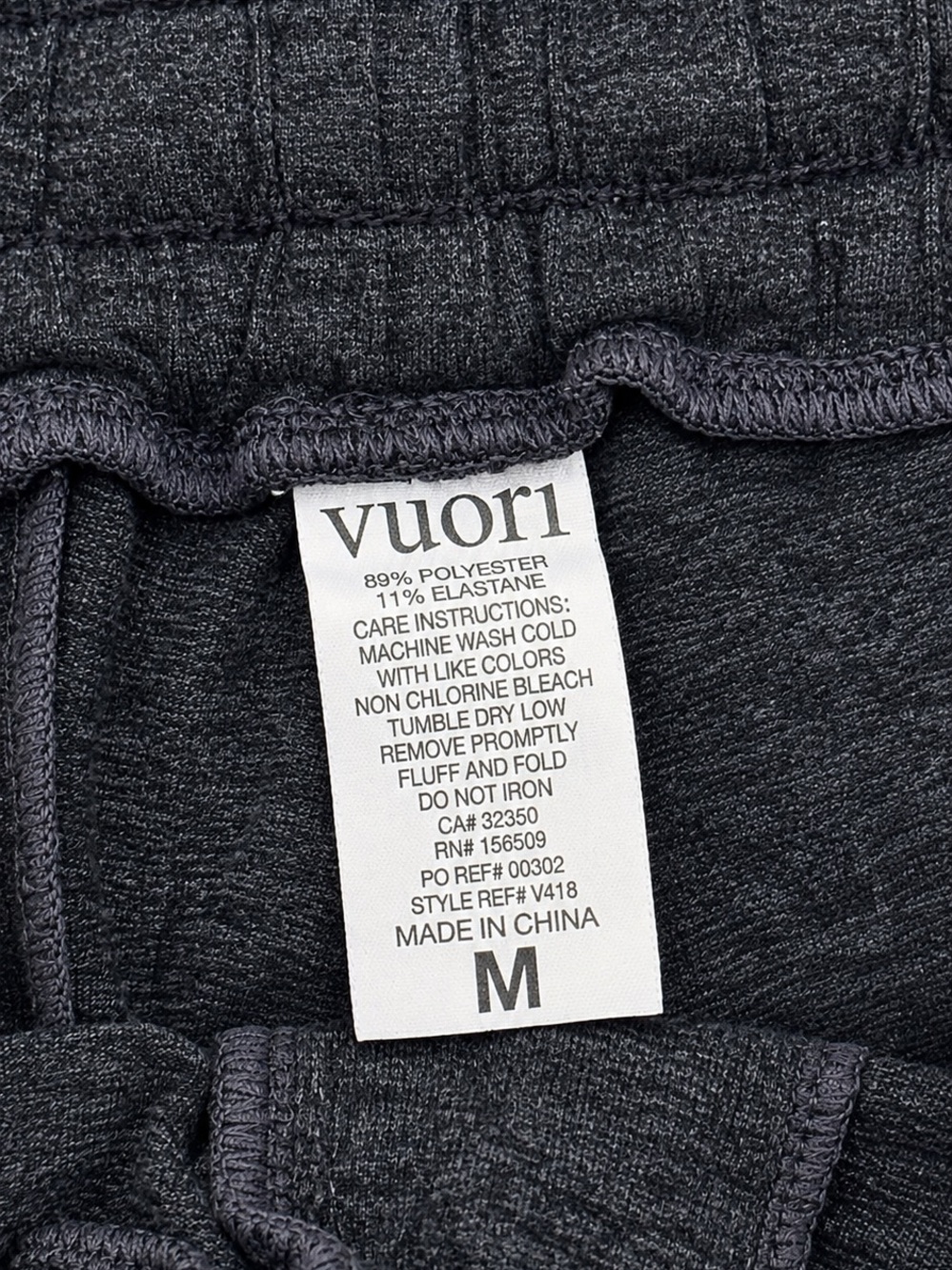 Vuori Women’s Charcoal Joggers with White Drawstring Medium - Picture 3 of 3